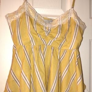 Stripped boutique tank with lace detailing